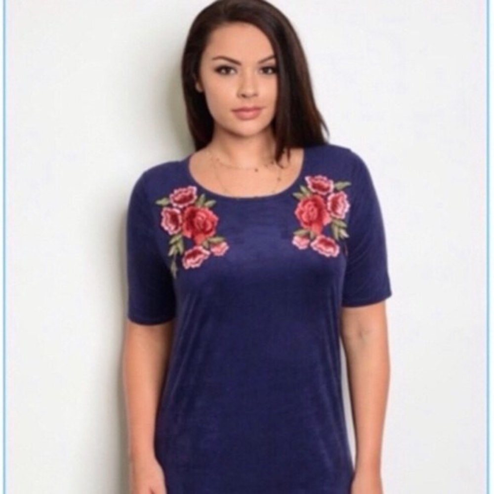 Zenobia Purple Faux Suede Floral Dress XL